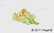 Physical Panoramic Map of Nanjing, single color outside