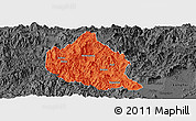 Political Panoramic Map of Nanjing, darken, desaturated