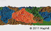 Political Panoramic Map of Nanjing, darken