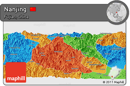 Political Panoramic Map of Nanjing