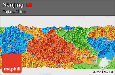 Political Panoramic Map of Nanjing