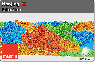 Political Panoramic Map of Nanjing