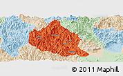 Political Panoramic Map of Nanjing, lighten
