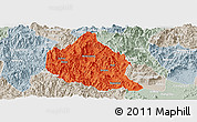 Political Panoramic Map of Nanjing, lighten, semi-desaturated