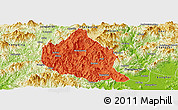 Political Panoramic Map of Nanjing, physical outside