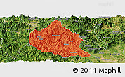 Political Panoramic Map of Nanjing, satellite outside