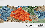 Political Panoramic Map of Nanjing, semi-desaturated