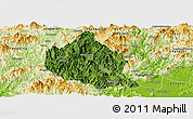 Satellite Panoramic Map of Nanjing, physical outside