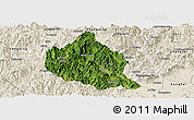 Satellite Panoramic Map of Nanjing, shaded relief outside