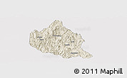 Shaded Relief Panoramic Map of Nanjing, cropped outside
