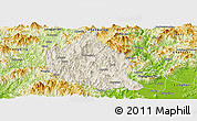 Shaded Relief Panoramic Map of Nanjing, physical outside