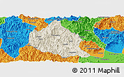 Shaded Relief Panoramic Map of Nanjing, political outside