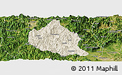 Shaded Relief Panoramic Map of Nanjing, satellite outside