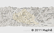 Shaded Relief Panoramic Map of Nanjing, semi-desaturated