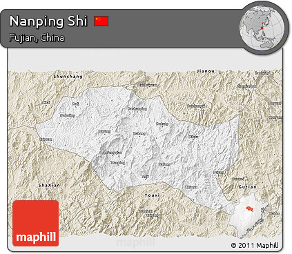 Classic Style 3D Map of Nanping Shi