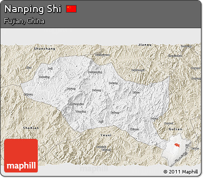 Classic Style 3D Map of Nanping Shi