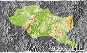 Physical 3D Map of Nanping Shi, darken, desaturated