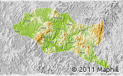 Physical 3D Map of Nanping Shi, lighten, desaturated