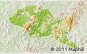 Physical 3D Map of Nanping Shi, lighten