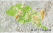 Physical 3D Map of Nanping Shi, lighten, semi-desaturated