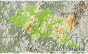 Physical 3D Map of Nanping Shi, semi-desaturated