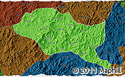 Political 3D Map of Nanping Shi, darken