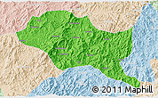 Political 3D Map of Nanping Shi, lighten