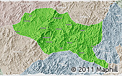 Political 3D Map of Nanping Shi, lighten, semi-desaturated