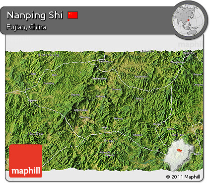 Satellite 3D Map of Nanping Shi