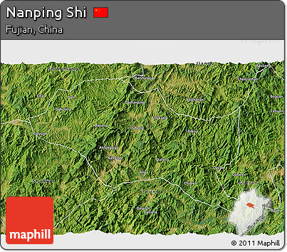 Satellite 3D Map of Nanping Shi