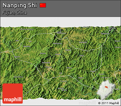 Satellite 3D Map of Nanping Shi
