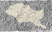 Shaded Relief 3D Map of Nanping Shi, darken, desaturated
