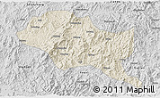 Shaded Relief 3D Map of Nanping Shi, desaturated