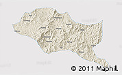 Shaded Relief 3D Map of Nanping Shi, single color outside