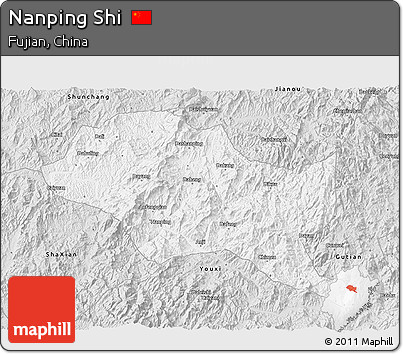 Silver Style 3D Map of Nanping Shi
