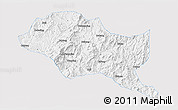 Silver Style 3D Map of Nanping Shi, single color outside