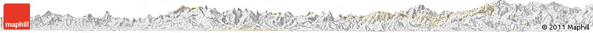 Shaded Relief Horizon Map of Nanping Shi, lighten, desaturated