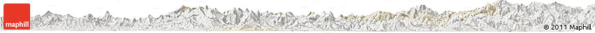 Shaded Relief Horizon Map of Nanping Shi, lighten, semi-desaturated