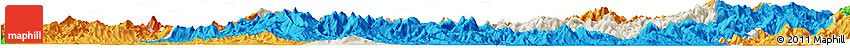 Shaded Relief Horizon Map of Nanping Shi, political outside