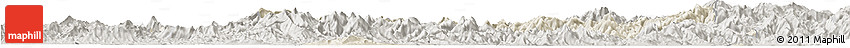 Shaded Relief Horizon Map of Nanping Shi, semi-desaturated