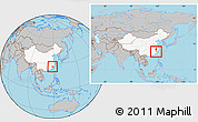 Gray Location Map of Nanping Shi, highlighted country, within the entire country
