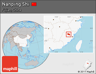 Gray Location Map of Nanping Shi, highlighted country