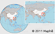 Gray Location Map of Nanping Shi, highlighted country, highlighted parent region, within the entire country