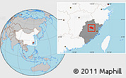 Gray Location Map of Nanping Shi, highlighted country, highlighted parent region