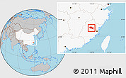 Gray Location Map of Nanping Shi, highlighted country