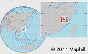 Gray Location Map of Nanping Shi