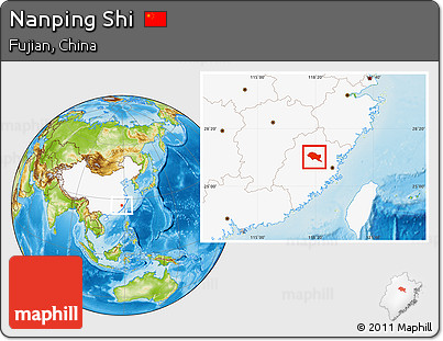 Physical Location Map of Nanping Shi, highlighted country
