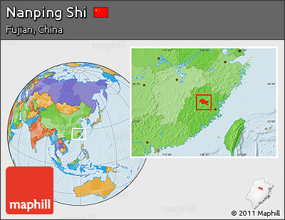 Political Location Map of Nanping Shi