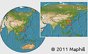 Satellite Location Map of Nanping Shi, within the entire country