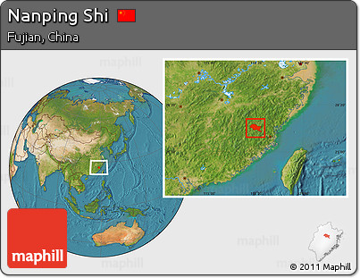 Satellite Location Map of Nanping Shi